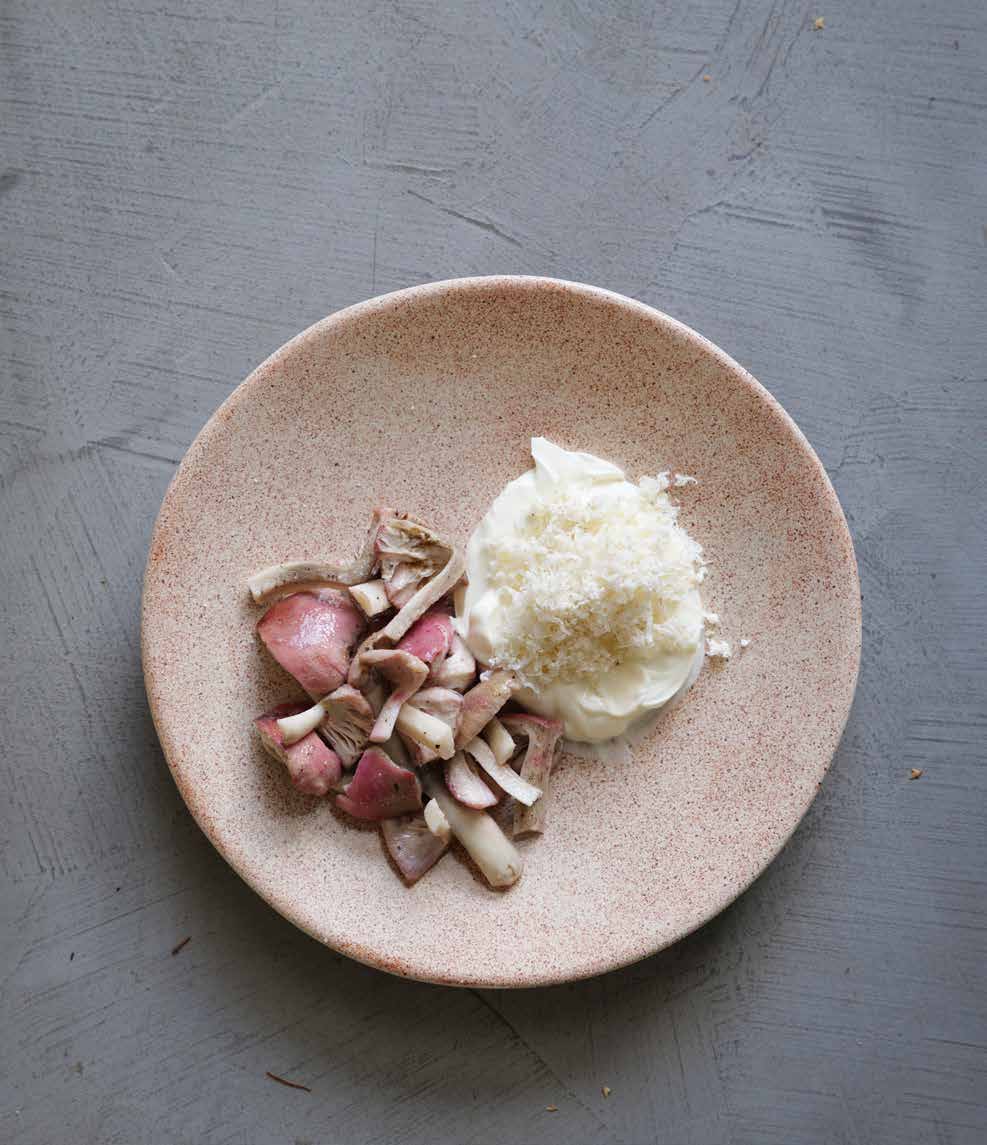 Blanched brittlegill with horseradish